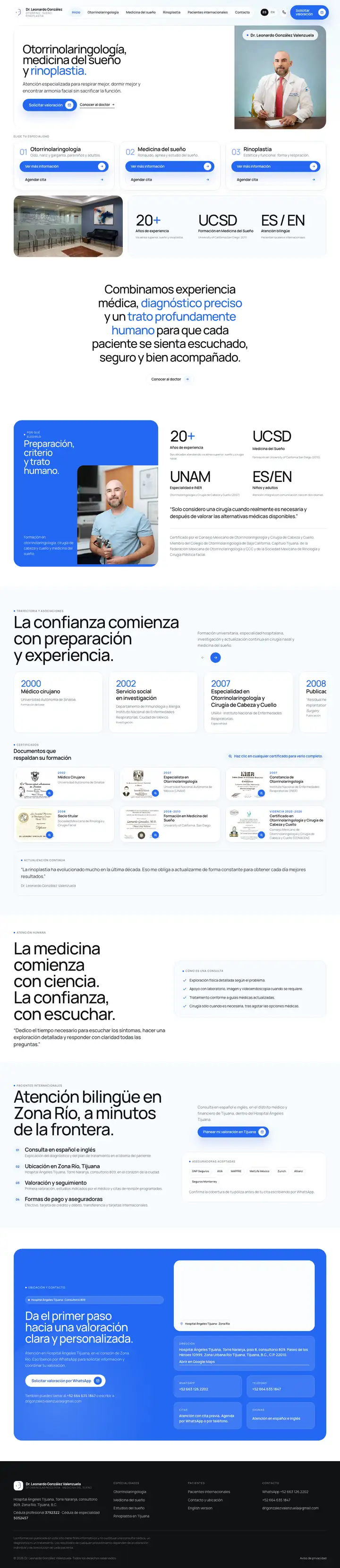 Full-page tour of the Dr. Leonardo González Valenzuela website